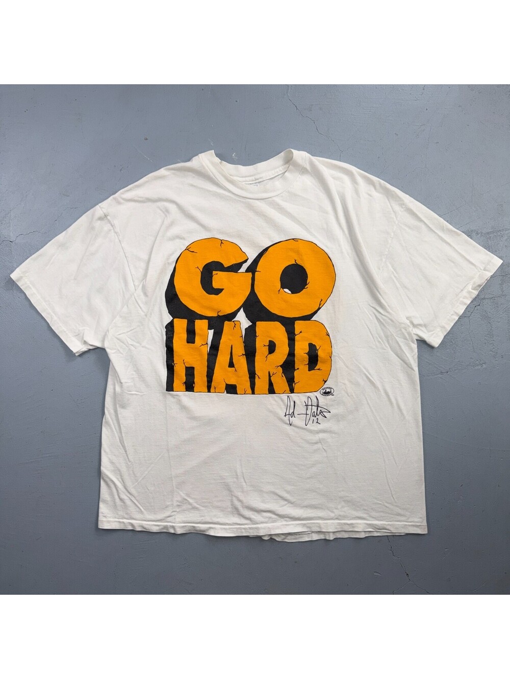 Go Hard or Go Home 90s VTG T Shirt Hanes 2XL Single Stitch Graphic Gym Text